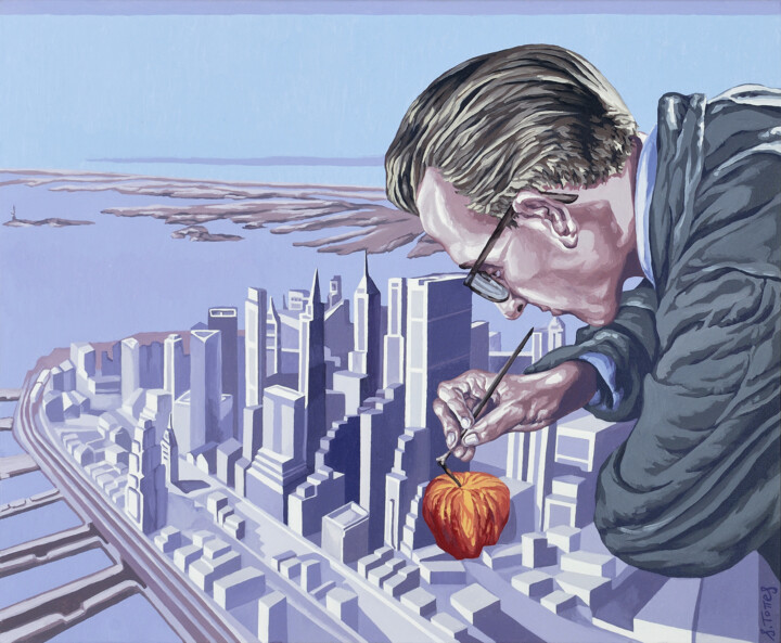 La Gran Manzana. 绘画, 23.6x28.7 in