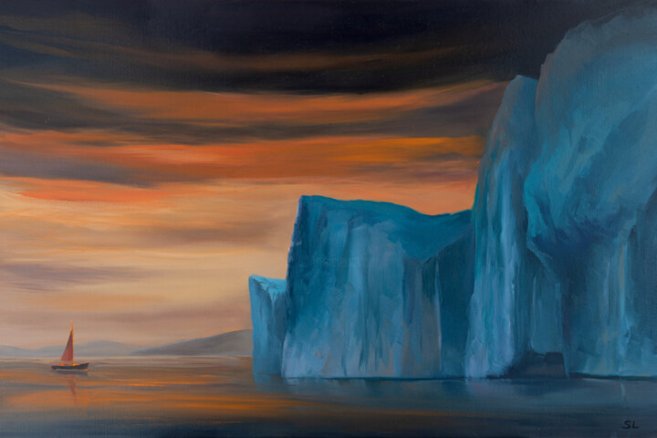 "Iceberg2" başlıklı Tablo Svetlana Lebedeva tarafından, Orijinal sanat, Petrol Ahşap Sedye çerçevesi üzerine monte edilmiş