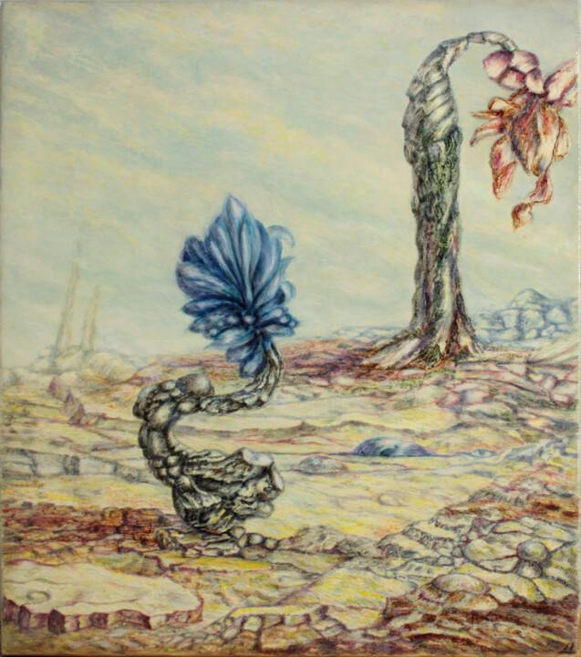 Painting titled "Созерцающий игнорат…" by Aleksandr Dikun, Original Artwork, Oil