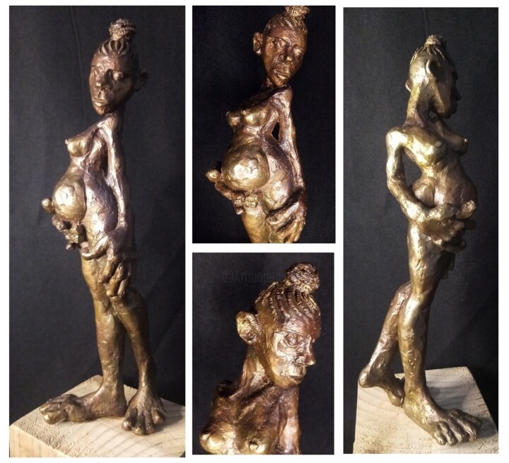 L'Attente 雕塑, 17.3x4.7 in