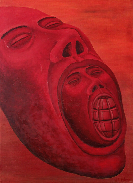 Дуализм красный 绘画, 43.3x31.5 in
