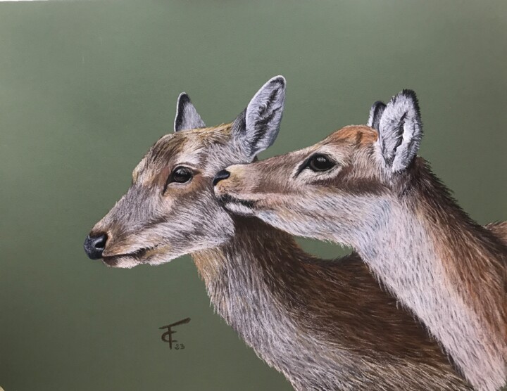 Dibujo titulada "Peace and Love" por Pastels Et Velours, Obra de arte original, Pastel