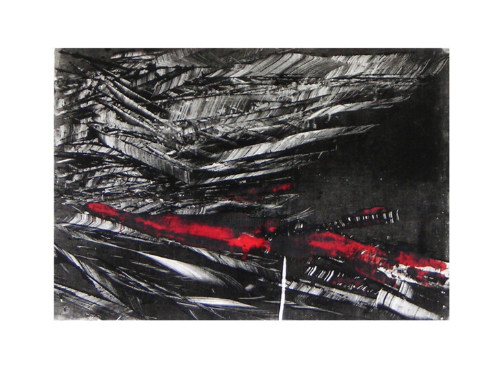 Gravures & estampes intitulée "Fusion" par Mine Palayer, Œuvre d'art originale, Monotype