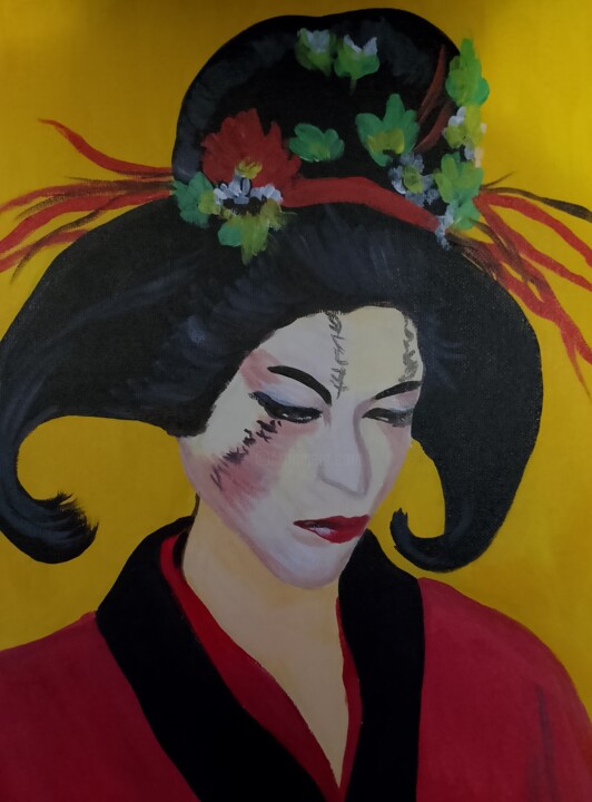 Japanese girl 미술작품, 15.8x11.8 in