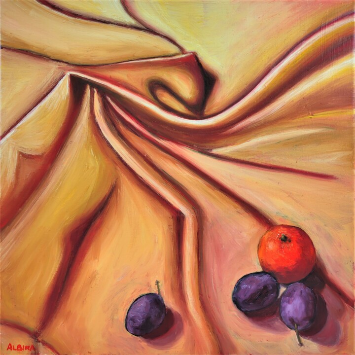 Nature Morte aux prunes 绘画, 15.8x15.8 in