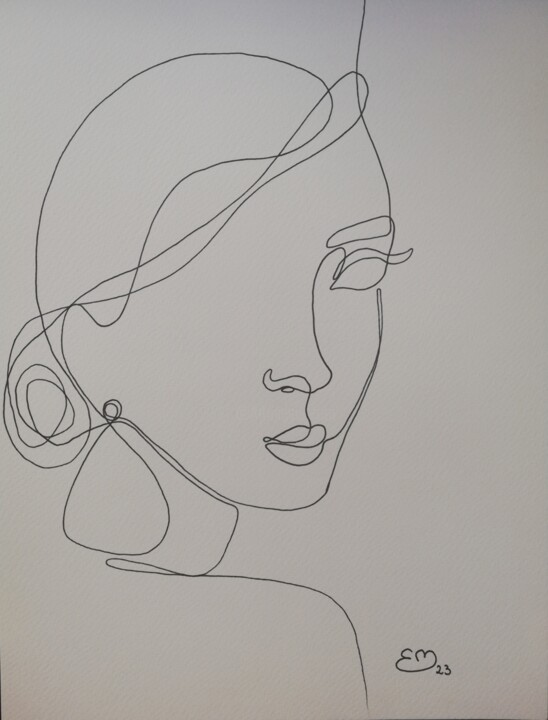 Femme de profil 图画, 12.6x9.5 in