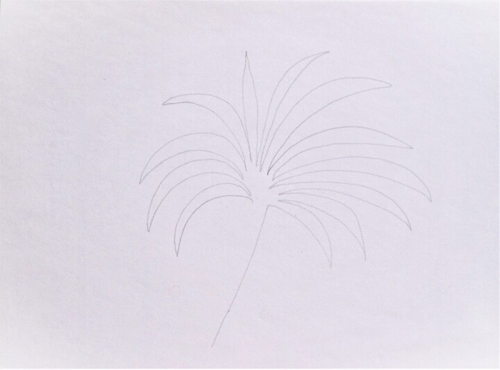 o.T. (palmier) Drawing, 8.3x11.6 in