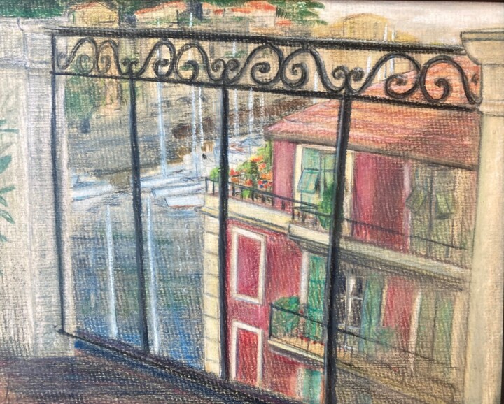 Terrasse La Neptune Port de Nice 图画, 8.3x11.4 in