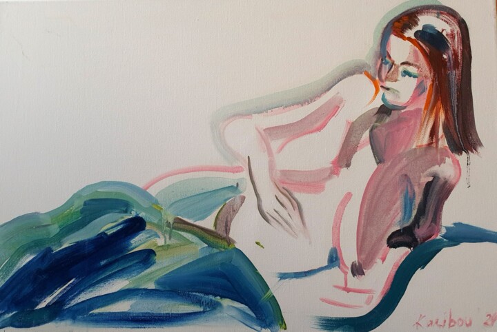 Liegende Venus 绘画, 15.8x23.6 in