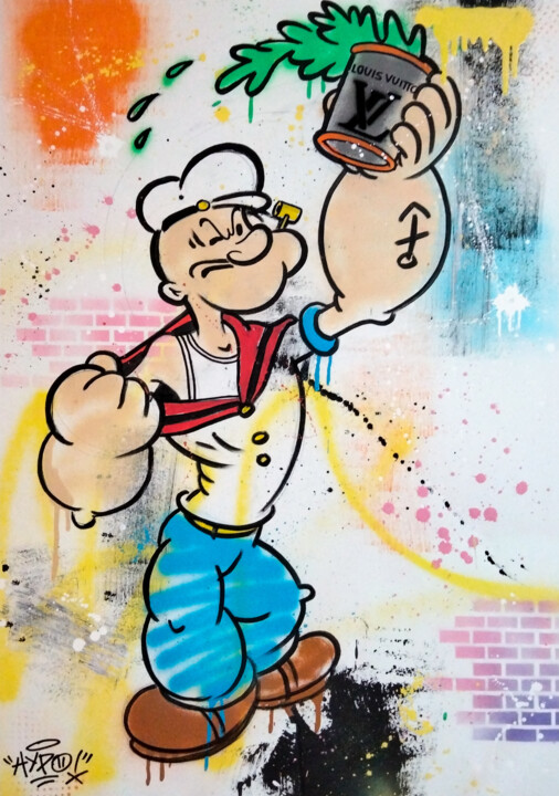 Popeye X Louis Vuitton 绘画, 39.4x27.6 in