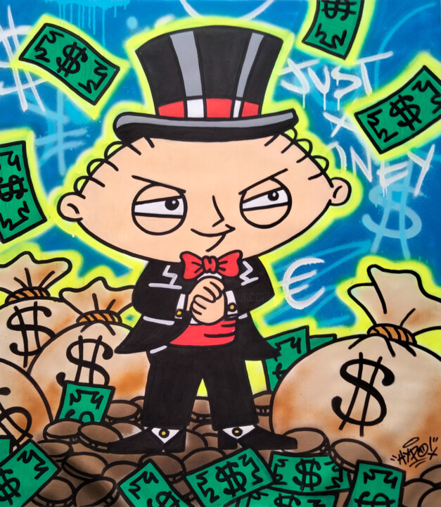 Stewie - Just for money 绘画, 39.4x35.4 in