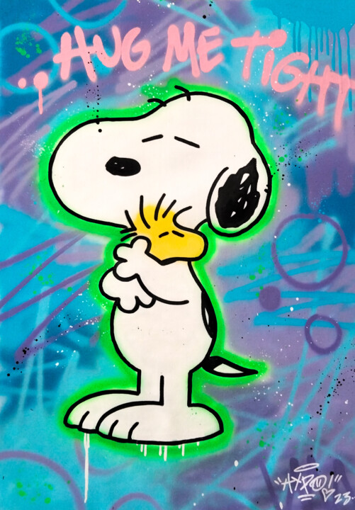 Snoopy and Woodstock - Hug me tight 绘画, 39.4x27.6 in