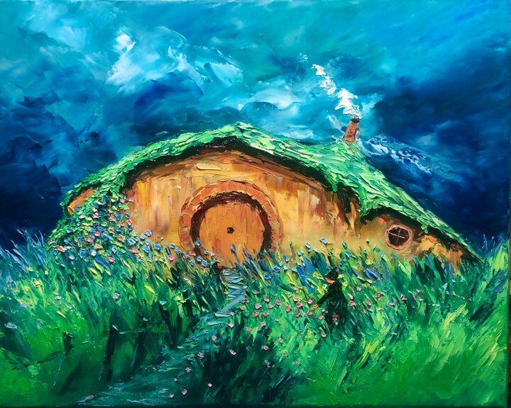 Maison de Hobbit 绘画, 15.8x19.7 in