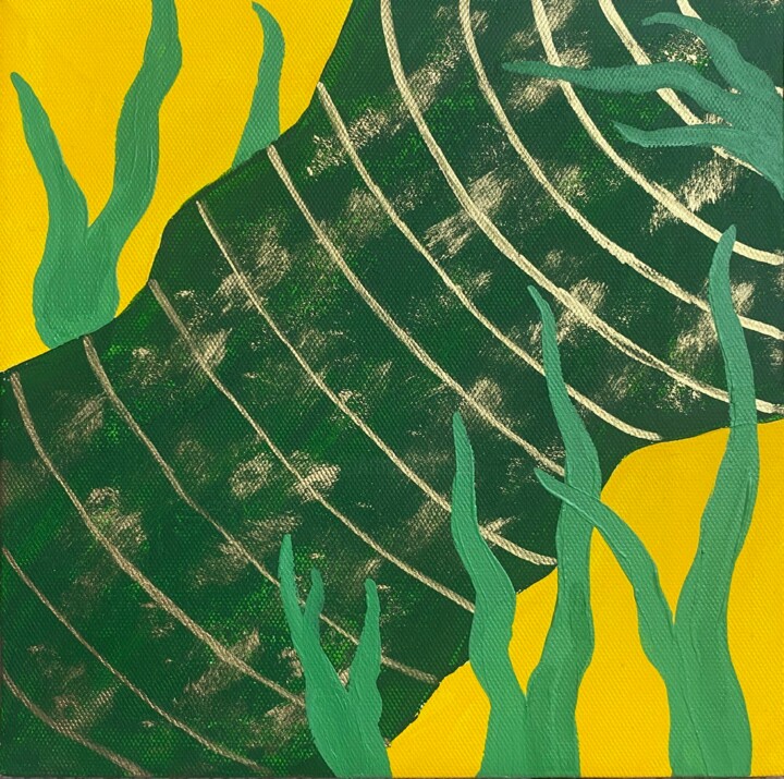 The gold of Africa. Crocodile 绘画, 7.9x7.9 in