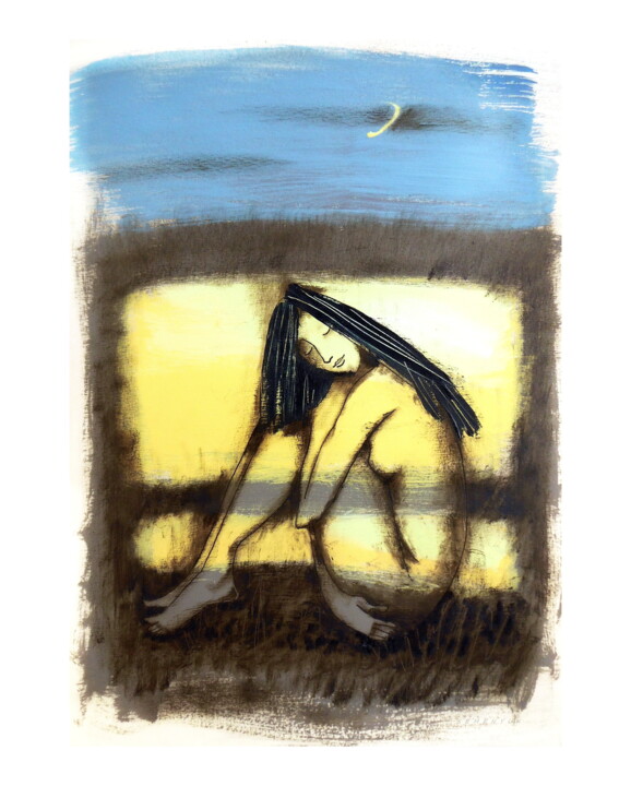 Acrylic moonlight 3 绘画, 19.7x15.8 in