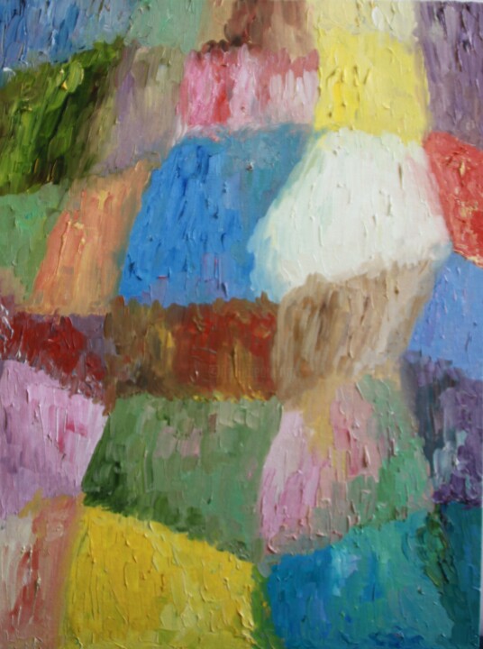 Ζωγραφική με τίτλο "Patchwork" από Anastasiya Shirokova, Αυθεντικά έργα τέχνης, Λάδι
