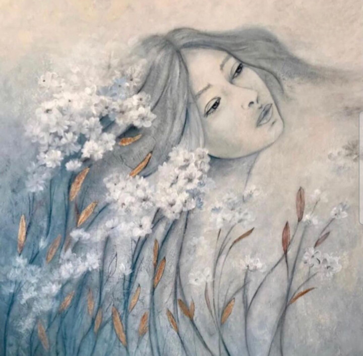 Tiempo en azul 绘画, 39.4x39.4 in