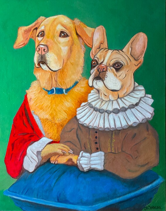 Peinture intitulée "The Perfect Pair" par Carrie Correa, Œuvre d'art originale, Huile Monté sur Châssis en bois