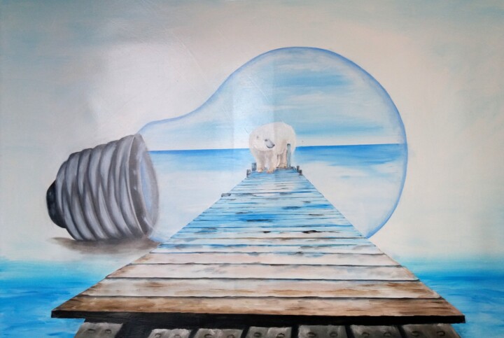 A la lumière de l'ours 绘画, 19.7x29.5 in