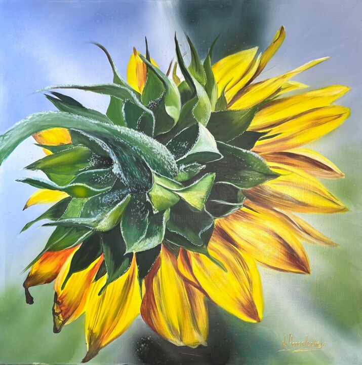 Sunflower realistic painting Modern wall art 绘画, 23.6x23.6 in