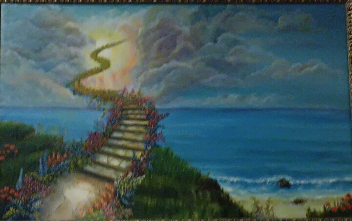 Ступени в небо/steps to heaven 绘画, 20.1x30.7 in
