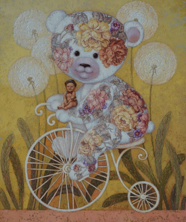 Bear 绘画, 39.4x29.5 in