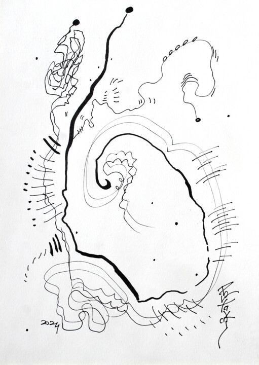 Drawing titled "D. A. N° : 053" by Hakan Portakal, Original Artwork, Marker