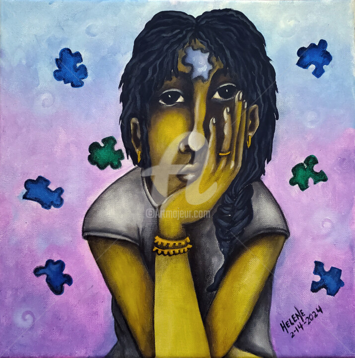 Puzzled 绘画, 12x12 in