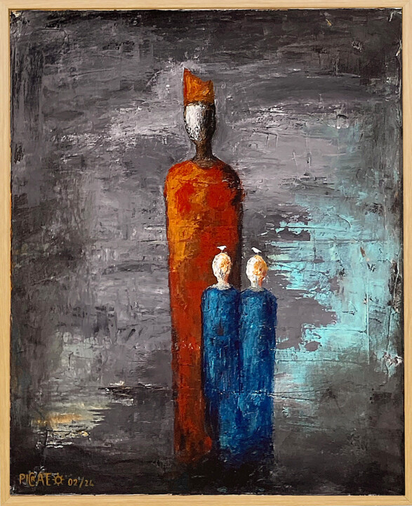 Mother and Twins 绘画, 24x19.7 in