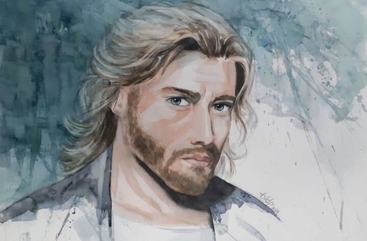 Painting titled "TIZIANO" by Tvdp Aquarelliste, Original Artwork, Watercolor