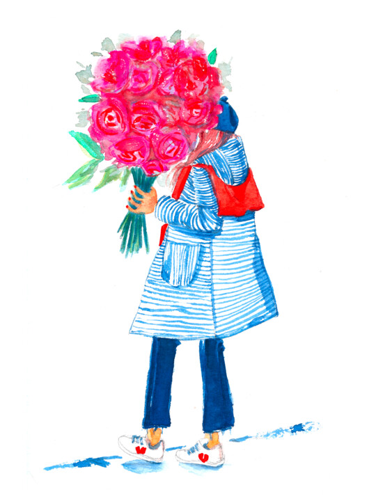 Fashion Marine in Pink Bloom Tablo, 8,3x5,9 in