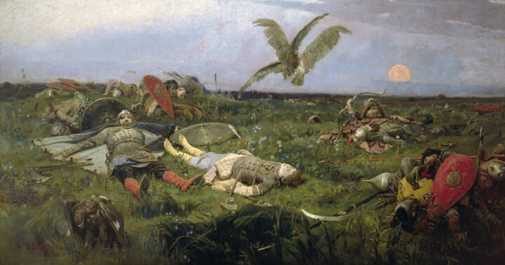 Après les combats d'Igor Svyatoslavich avec les Cumans 绘画, 80.7x153.5 in