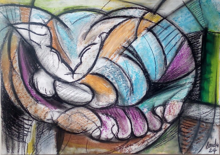 chat boule 图画, 11.7x16.5 in