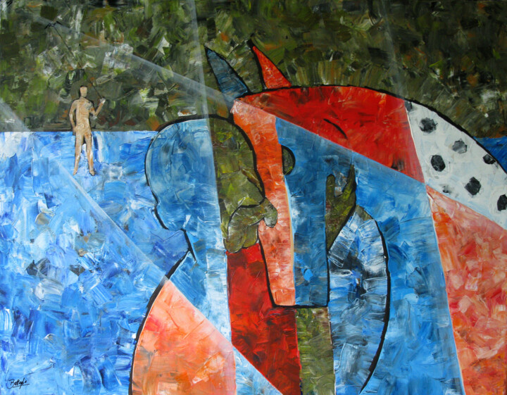 Nietsche in Turin 绘画, 23.6x31.5 in