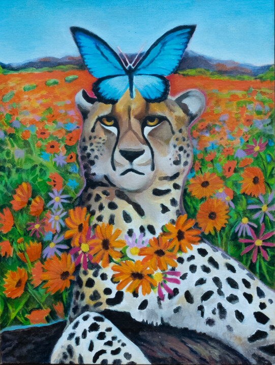Cheetah 绘画, 15.8x11.8 in