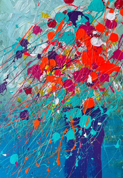 Abstract Flowers serie #8 绘画, 16.5x11.8 in