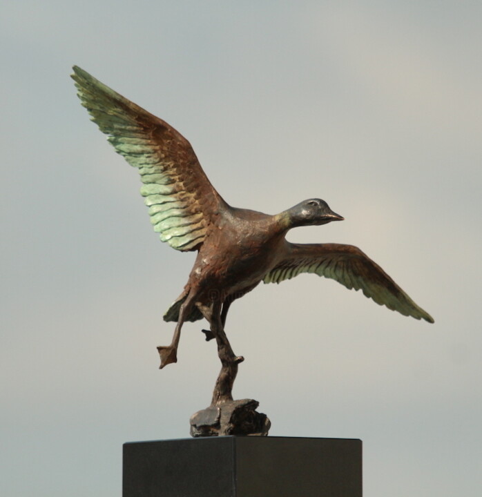 Duck in the wind Sculpture, 16,5x20,5 in
