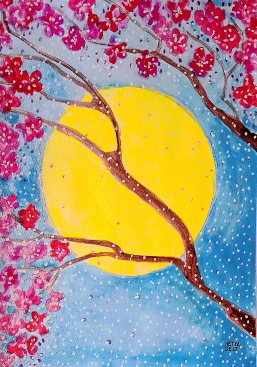 Sakura Painting, 11.7x8.3 in