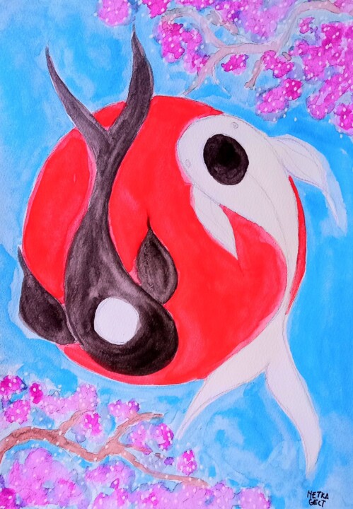 Yin and yang 绘画, 11.7x8.3 in