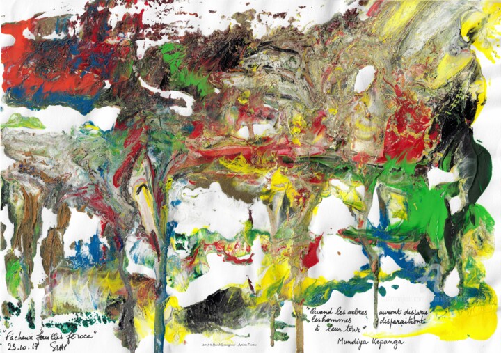 Fâcheux fouillis féroce 绘画, 8.3x11.7 in