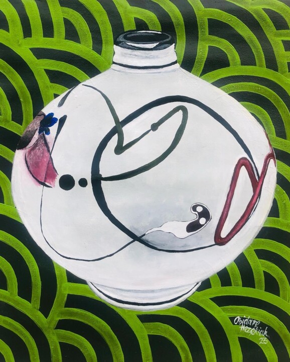 Painting titled "Title:Blossoming Co…" by Oyejide Obidare Hezekiah, Original Artwork, Acrylic