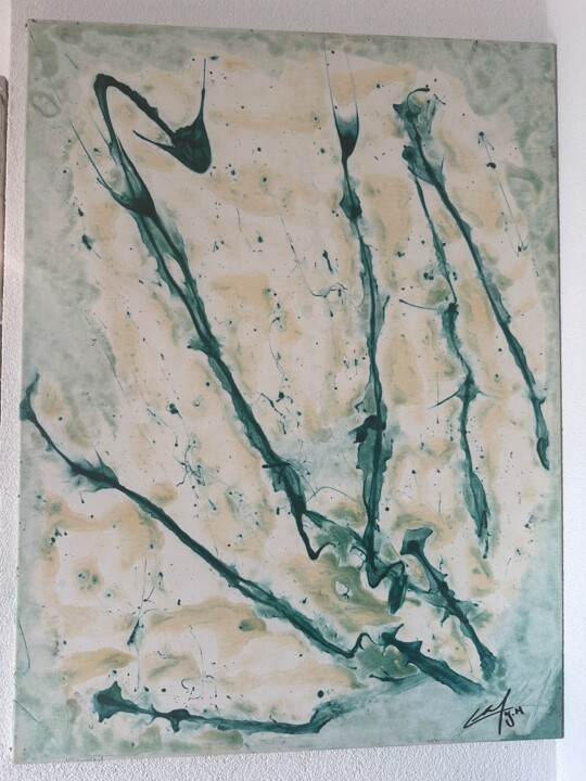 Painting titled "Acrylique sur toile…" by Christopher Leibundguth, Original Artwork, Acrylic Mounted on Wood Stretcher frame