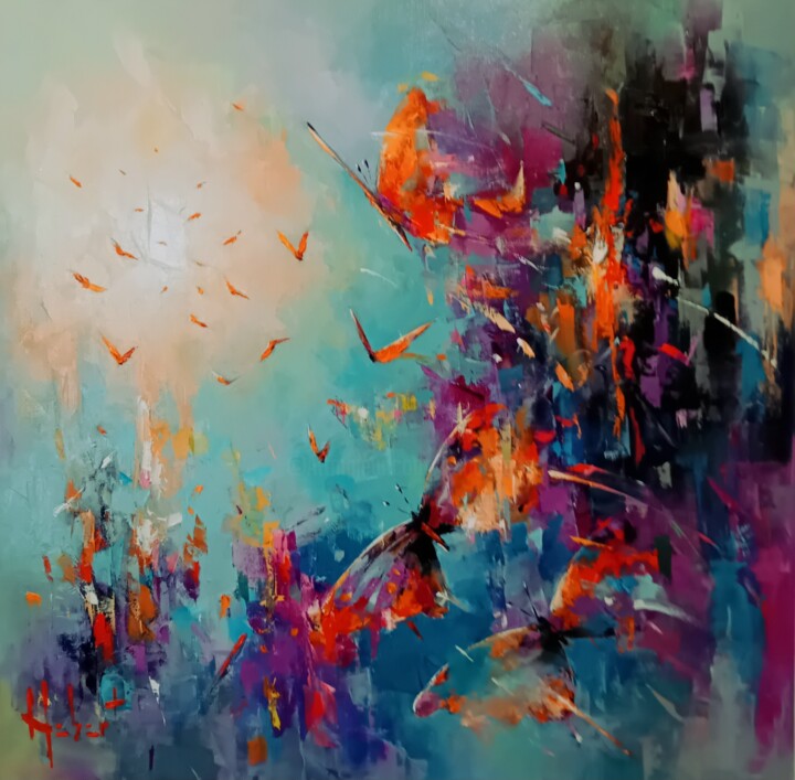 En s'envolant 绘画, 27.6x27.6 in