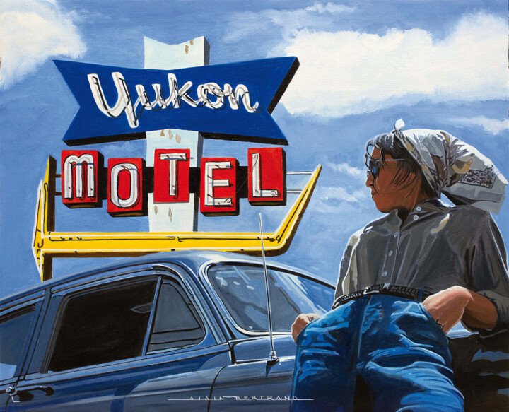 YUKON MOTEL 绘画, 23.6x28.7 in