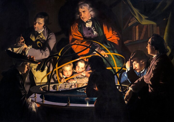 Painting titled "Un philosophe donne…" by Joseph Wright Of Derby, Original Artwork, Oil
