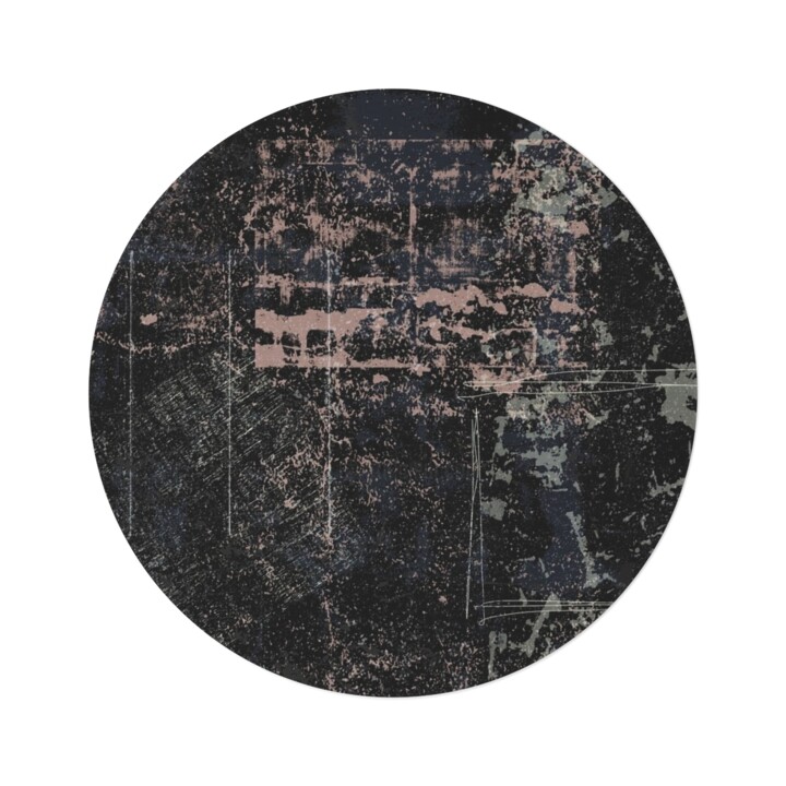 Contemporary Abstract Rug - One Of A Kind 设计, 60x60 in
