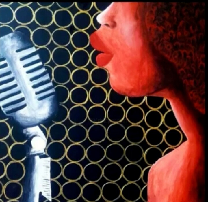 Jazz au micro 绘画, 19.7x19.7 in