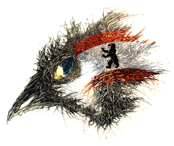 제목이 "Pandemi Bird Berlin"인 디지털 아트 Johann Sidlo로, 원작, 디지털 페인팅