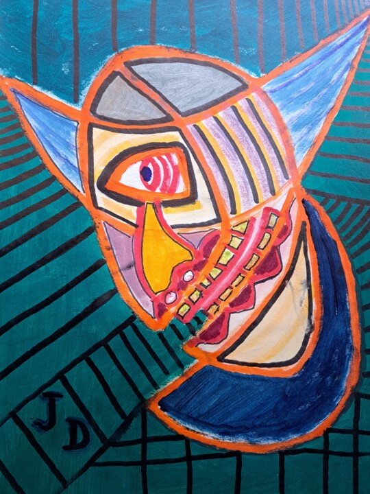 Painting titled "Guerrier Normand" by Jacques Desvaux (JD), Original Artwork, Acrylic