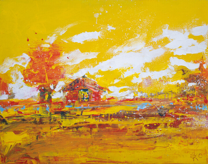 Yellow 绘画, 27.6x31.5 in